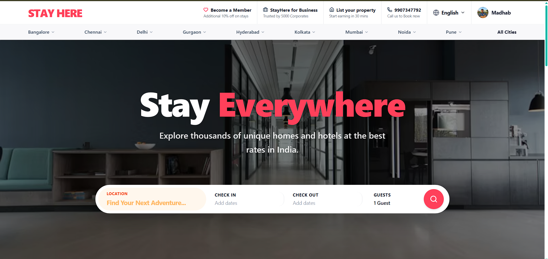 STAYHERE (HOTEL BOOKING)